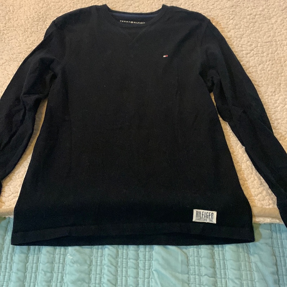 Hilfiger crew neck pullover black adult size m nwot